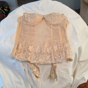 Sheer sexy corset with garters